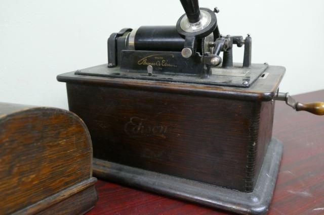 Edison Table Top Cylinder Record Player