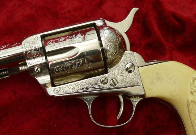 Colt Single Action Army Engraved Nickel Revolver