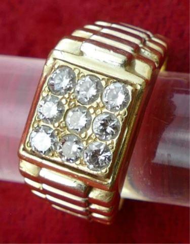 14k Men's Gold & Diamond Ring