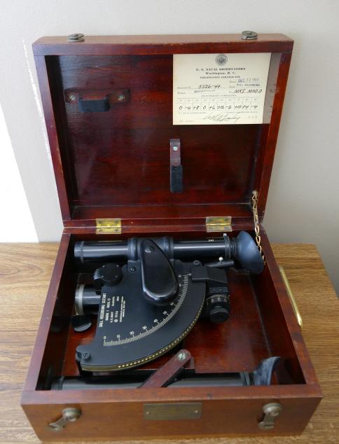 WWII USN Ball Recording Sextant w/Case