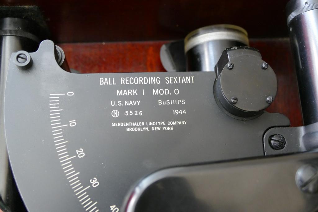 WWII USN Ball Recording Sextant w/Case