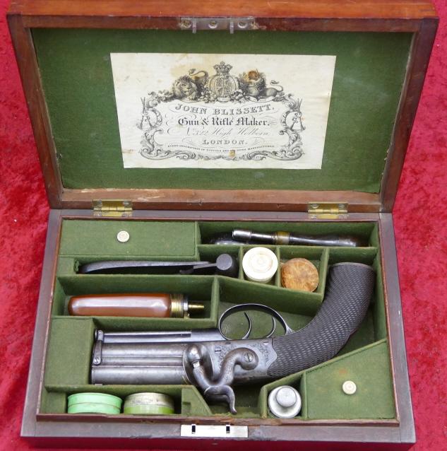 Fine Cased John Blissett O/U Perc. Pistol