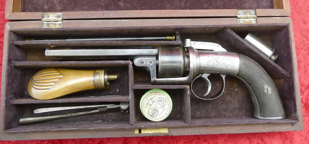 Cased English VEISEY & Son Perc. Revolver