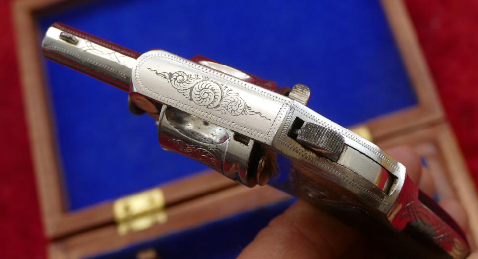 Cased Antique Folding Trigger Cartridge Revolver