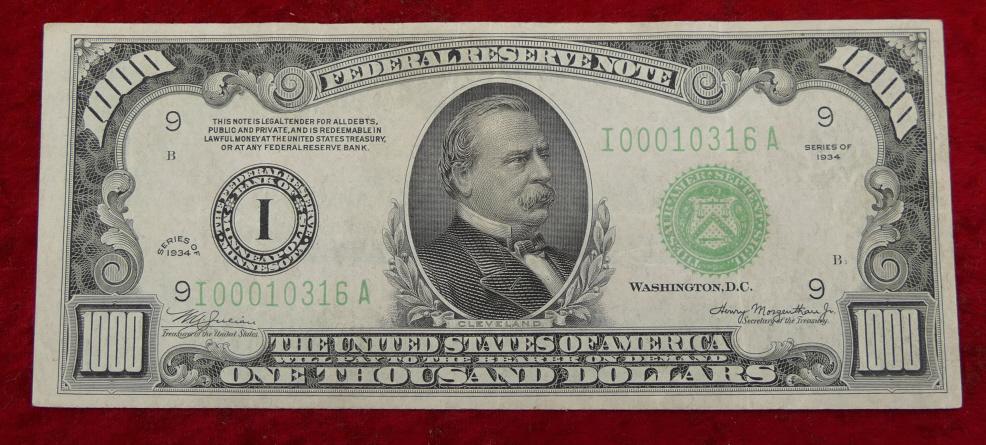 United States 1934 Series $1,000 Bill