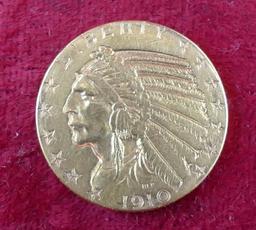 1910 US $5 Gold Coin