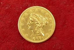 1845 US $2 1/2 Gold Coin