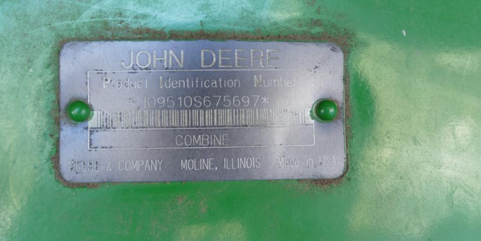 1998 John Deere 9510 Sidehill Combine