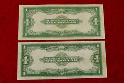 Pair of $1 1923 Series Blanket Bills