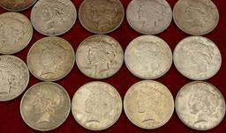 Lot of 20 US Peace Silver Dollars (A)