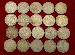 Lot of 20 Morgan Silver Dollars (D)