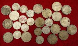 Lot of US Silver: 16 Dollars & 12 Half Dollars