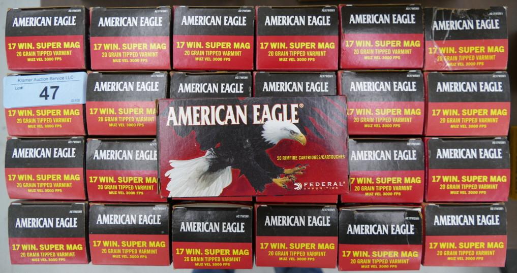 1250 ct American Eagle 17 WIN Super Mag Ammo