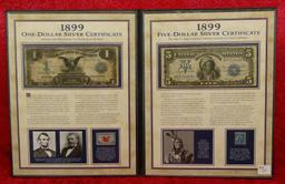 1899 $1 & $5 Silver Certificates