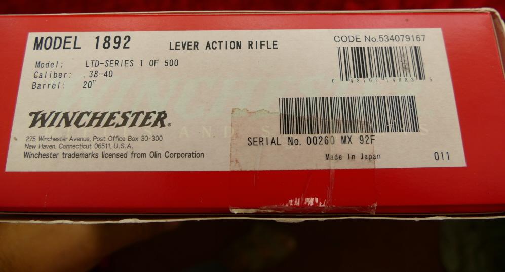 NIB Winchester Ltd Series 1 of 500 38-40 1892