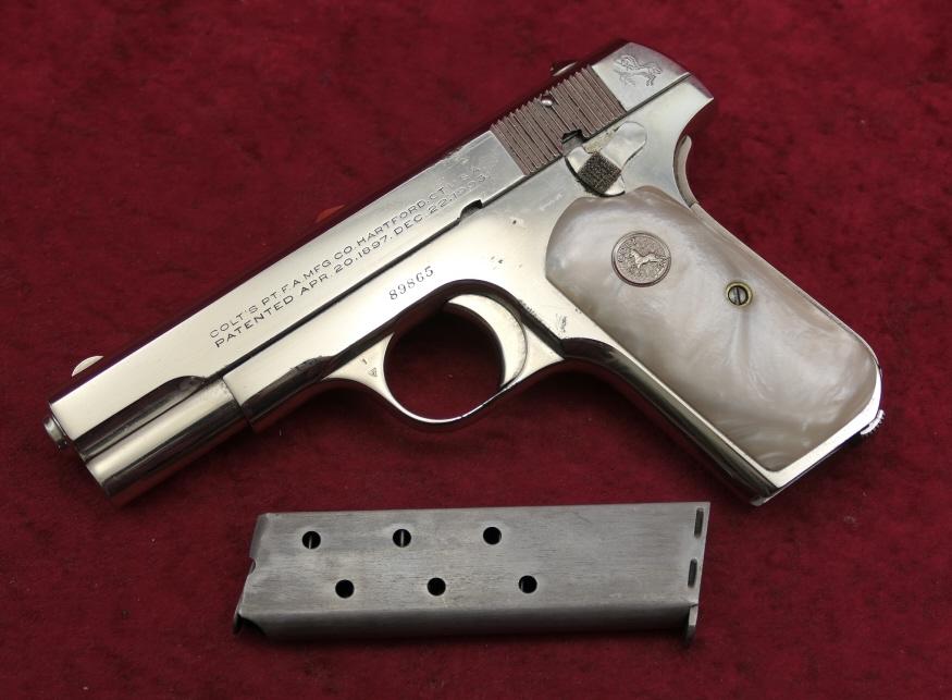 Nickel 380 cal Colt Model 1908 Pocket Pistol