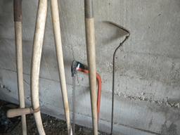 Yard Tools= Branch Saw; Two Shovels; Hand Scythes; Brush Scythe.