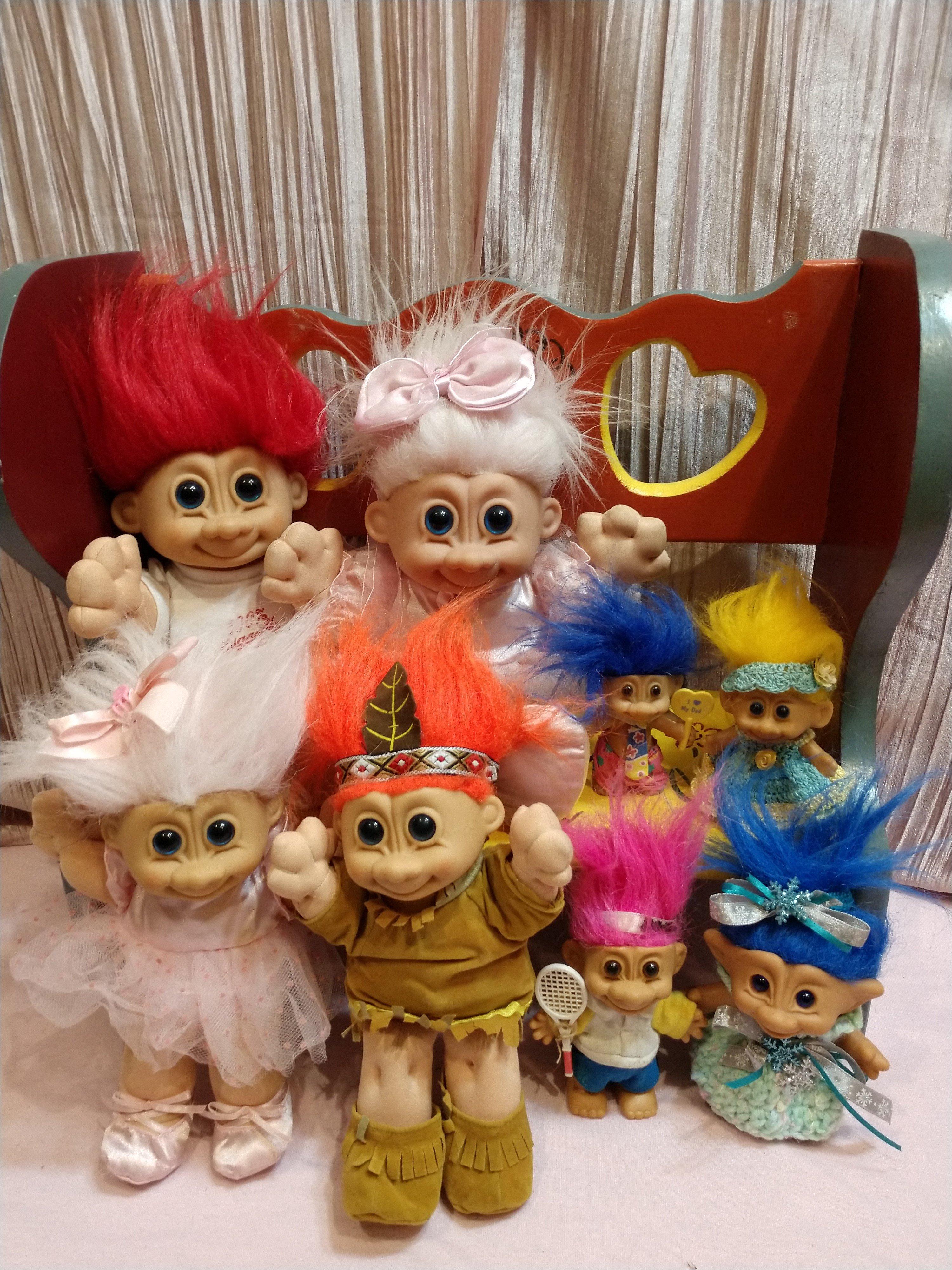 Lot Of (8) Troll Dolls