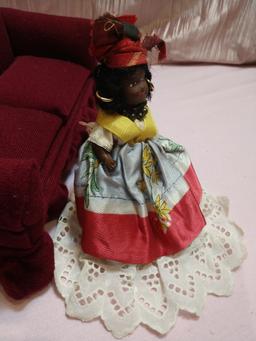 A Rare & Miniature 5" Vintage Hand Made Celluloid Jamaican Doll