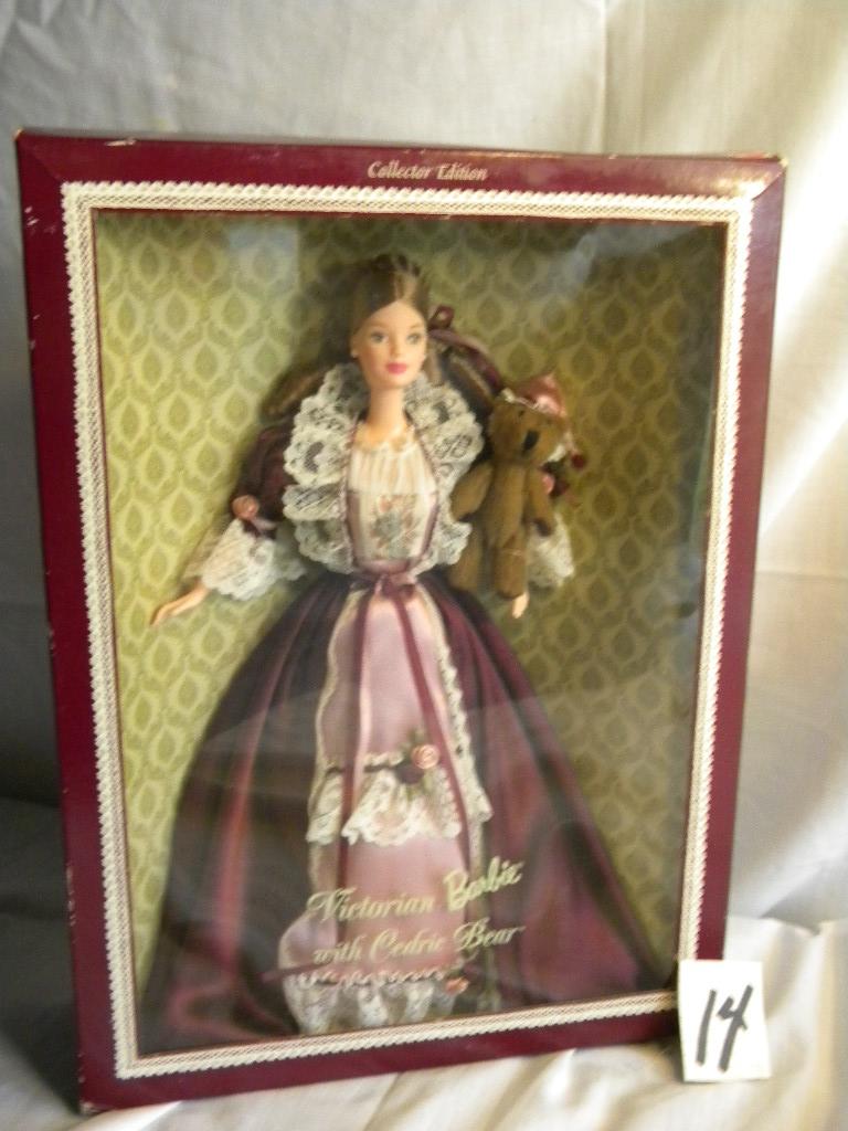 Barbie = "Victorian Barbie w/Cedric Bear, by Mattel #25526, 12:H, Original