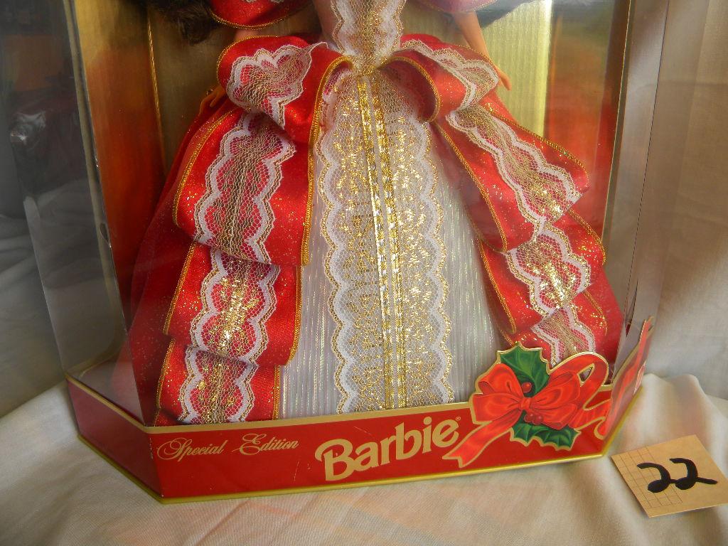 Barbie = "Special Holiday Edition-1987 edition, by Mattel #17832, 12"H, Ori