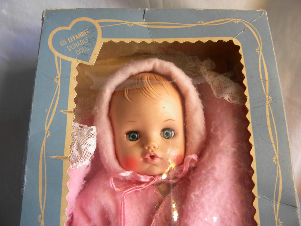 Effanbee, Vintage Baby Doll w/Bottle, (open/closed eyes), 12"H.