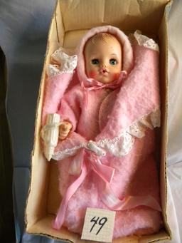 Effanbee, Vintage Baby Doll w/Bottle, (open/closed eyes), 12"H.