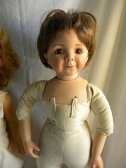 "Chatty Cathy", No Voice, open/close eyes; Handmade Porcelain Doll w/Stand,