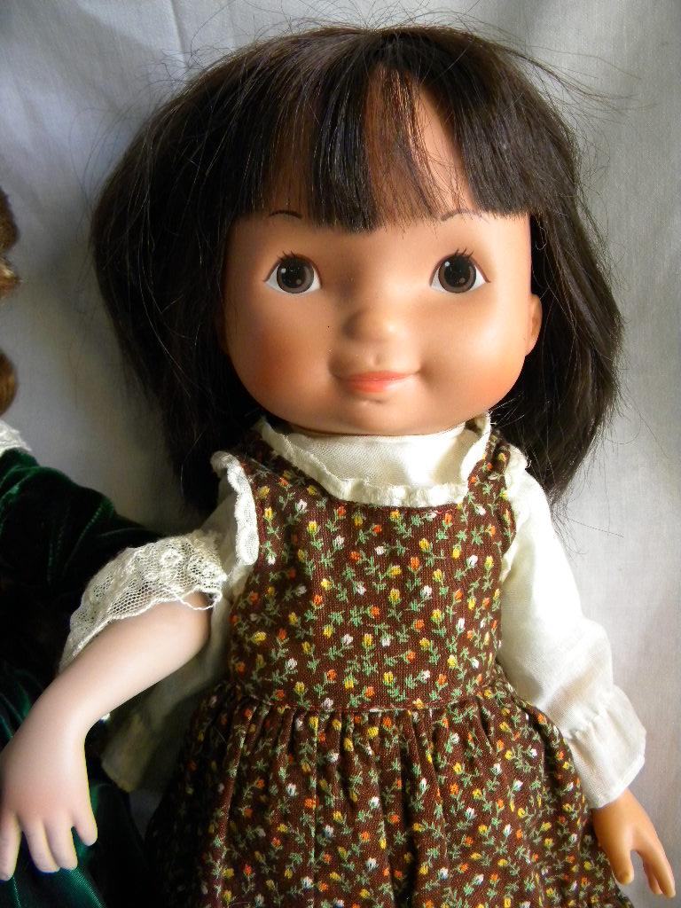 Fisher Price 1978, (fixed eye) 16"H; Porcelain "Victorian Fantasies"  16'H.