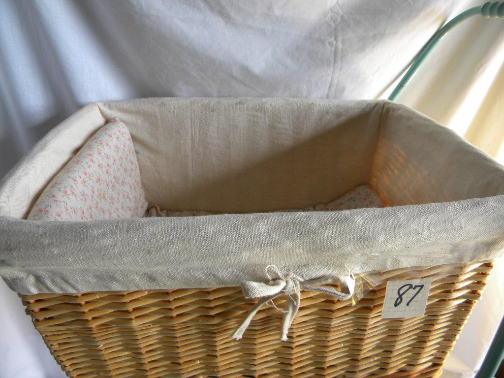 Collapsible Wicker Basket Doll Carriage, 30X16X22".