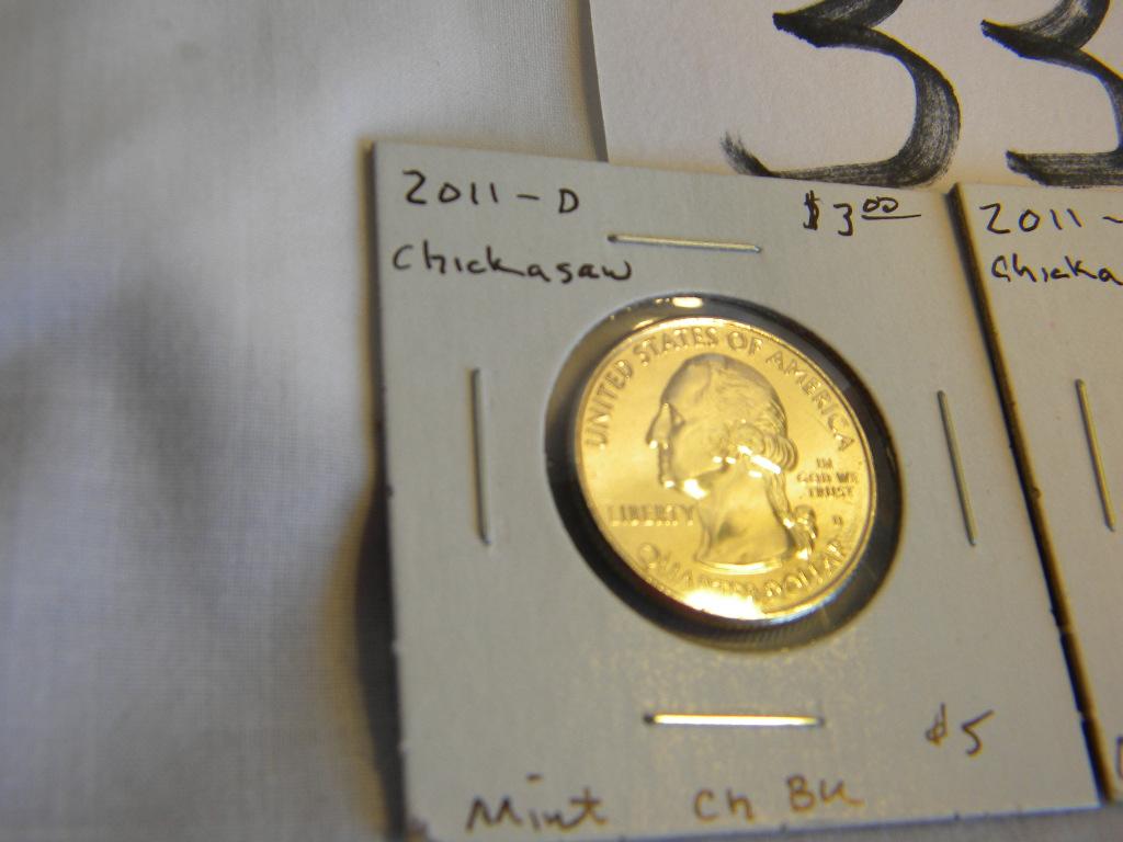 Pair Quarters, 2011p Chickasaw Proofs,