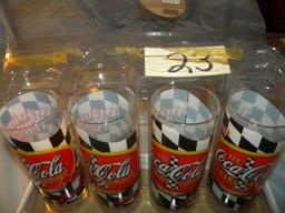 Coca Cola= "raising Family", 4 Glass Set.