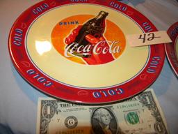 Coca Cola= Metal Bank; Center Pieces; (4) Gibson Plates, 4 1/2" D.