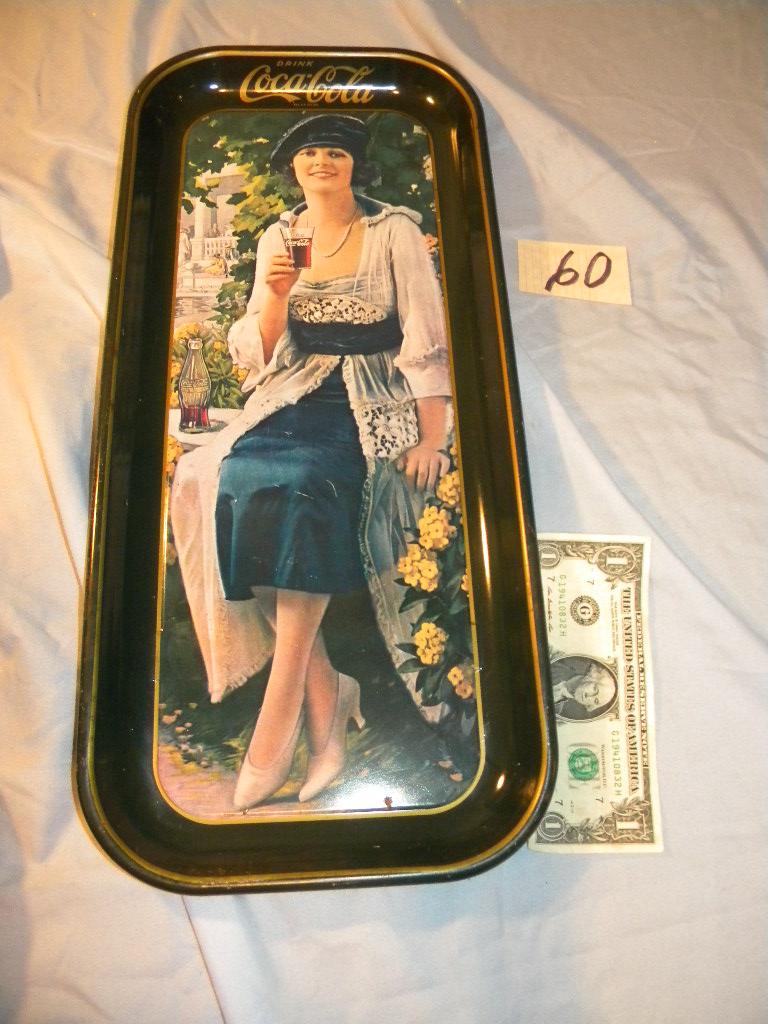 Coca Cola= Road Sign-" Coca Cola Ave." 5 X 24"; Serving Tray 19 X 8"; Oval