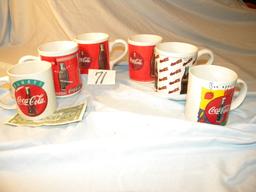 Coca Cola= (6)ceramic Coffee Cups.