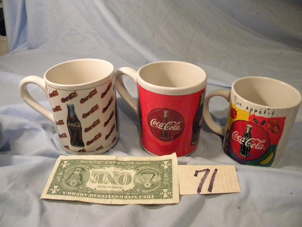 Coca Cola= (6)ceramic Coffee Cups.