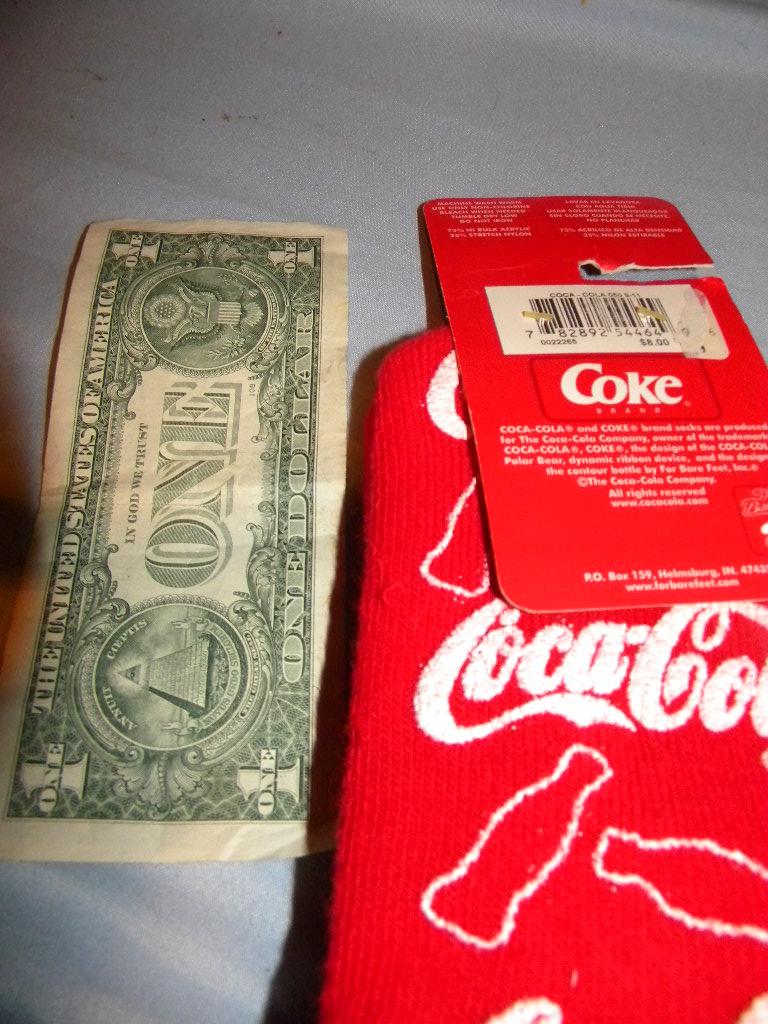 Coca Cola= Advertisement; Pair Of Socks; Table Cloth; Salt And Peppers Etc.