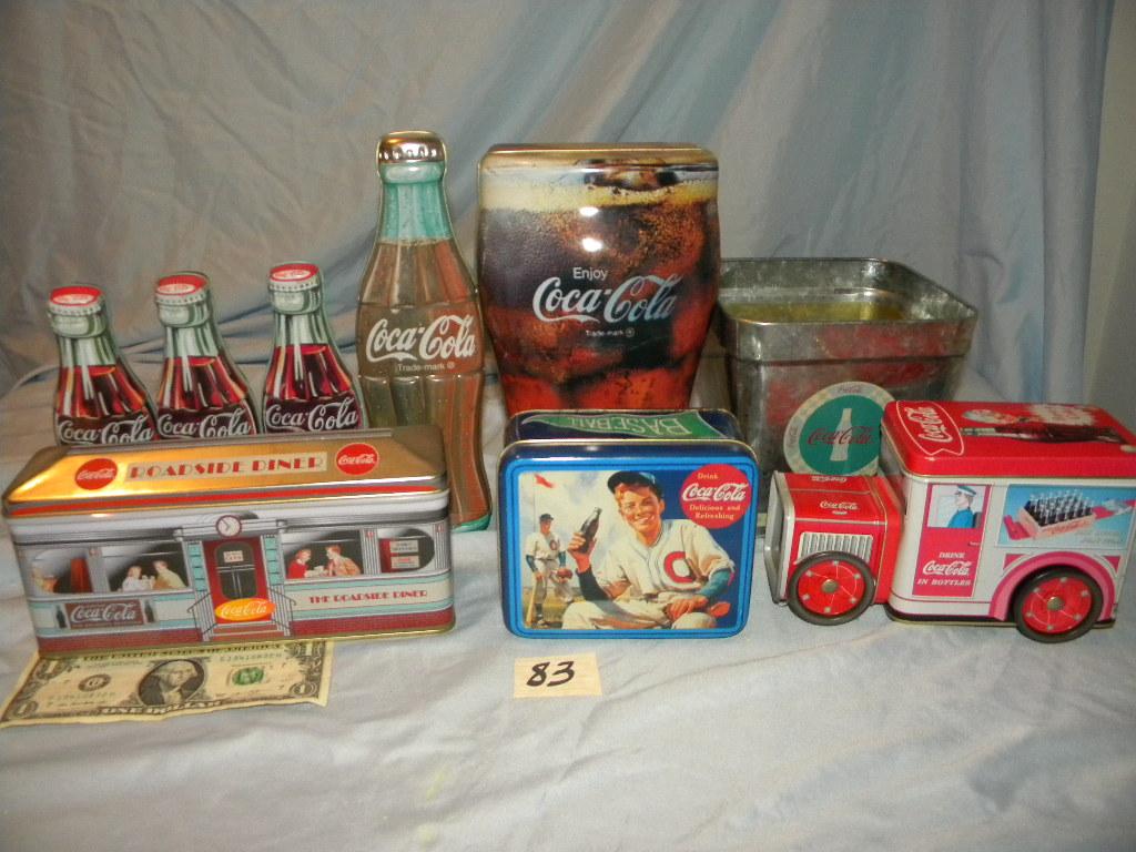 Coca Cola= (8) Tins, Variety collection