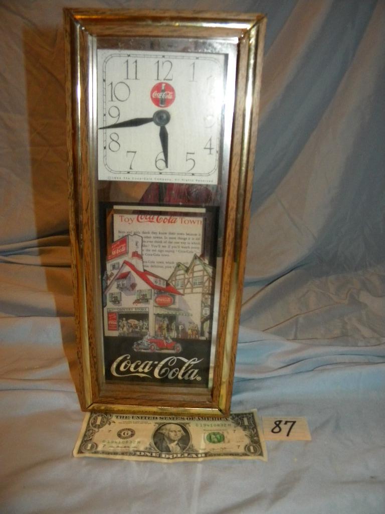 Coca Cola= Quartz Clock; Pair Of Bear Slippers; Pop Cooler.