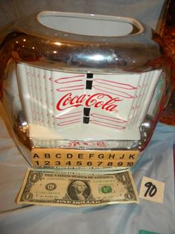 Coca Cola= Ceramic Juke Box W/o Lid; Napkin Holder, Serving Tray, 10 X 13" ;