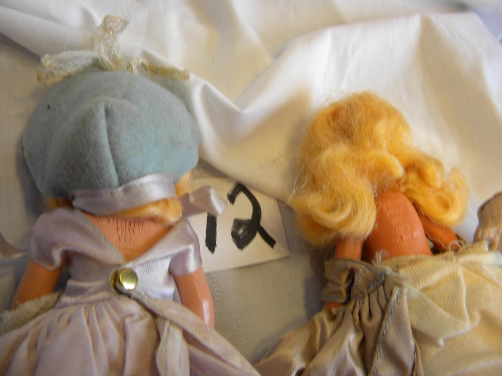 Story Book Dolls= W/mechanical Eyes; Fixed Eyes Doll W/stand, 5"h.
