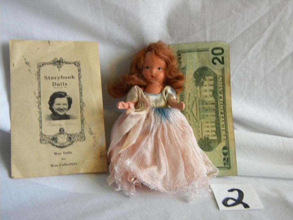 Story Book Doll "nancy Ann", W/box, 5"h, W/stand; Booklet.