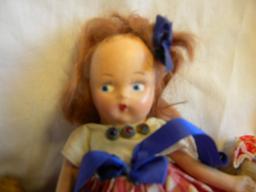 Storybook Like Dolls, 5"h, Two Extra Heads. Porcelain Faced Doll, 11"h,