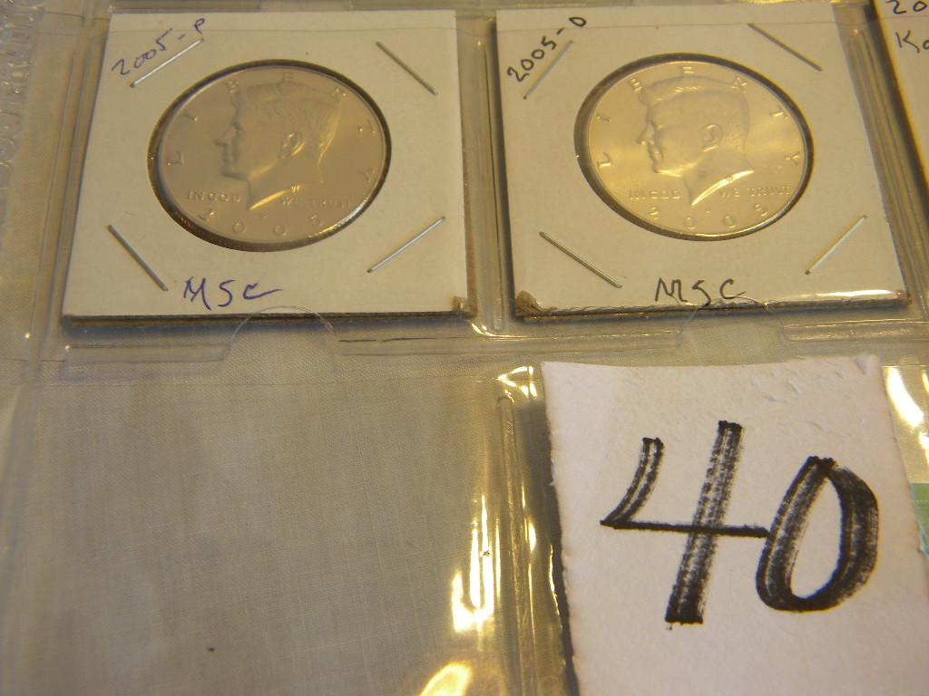 Mint Pairs, 2005 P&d= Pennies, Nickels, Dimes, Half Dollars ; Msc Quarters