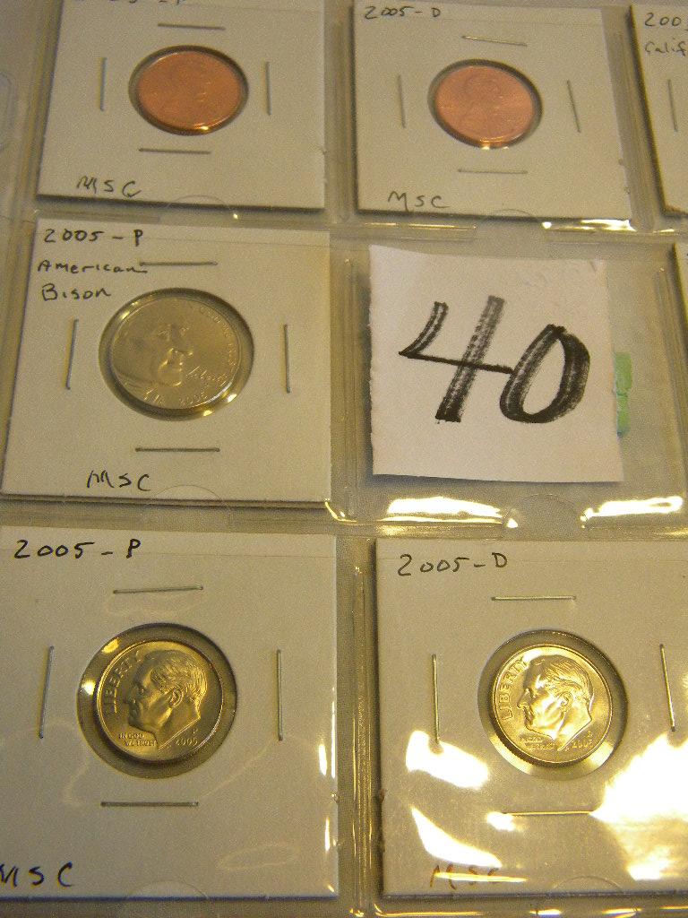 Mint Pairs, 2005 P&d= Pennies, Nickels, Dimes, Half Dollars ; Msc Quarters