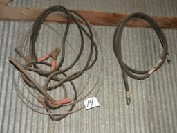 Three Hydraulic Hoses; Battery Jumper Cable.