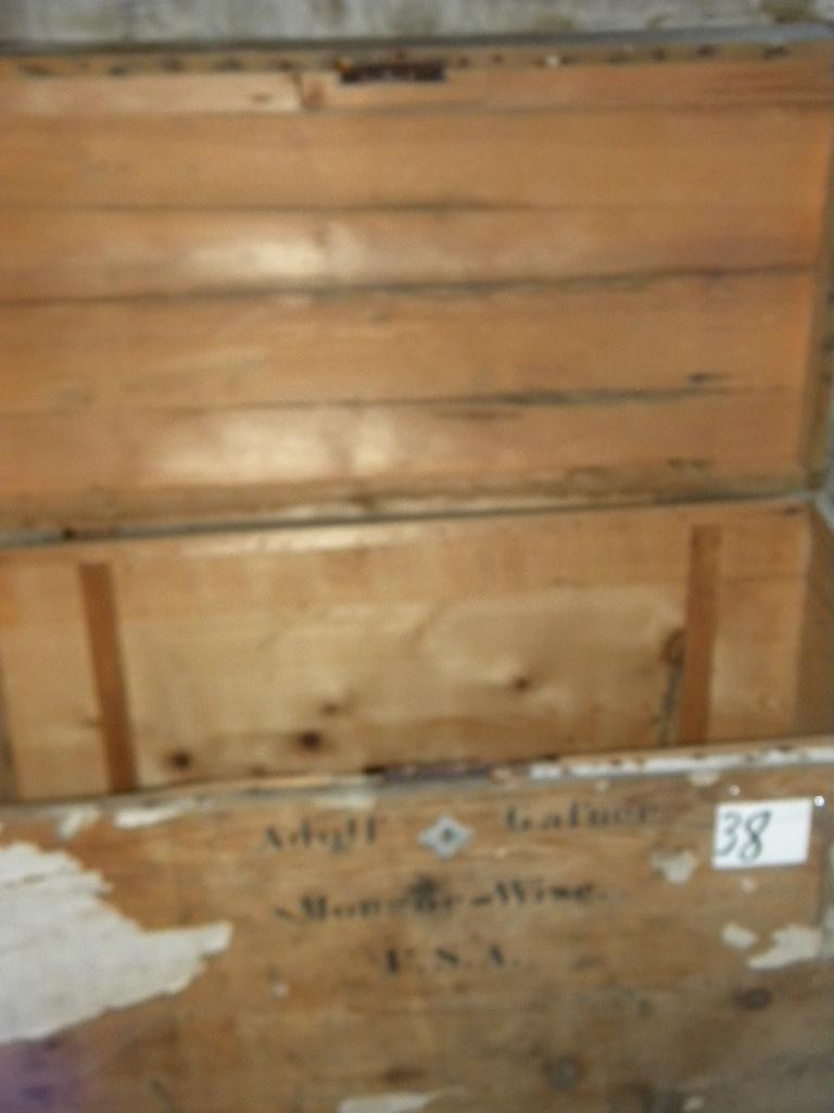 Swiss Immigration Ship Trunk, Adolph Golfer, Monroe, Wi, Usa "20"h X 35"w