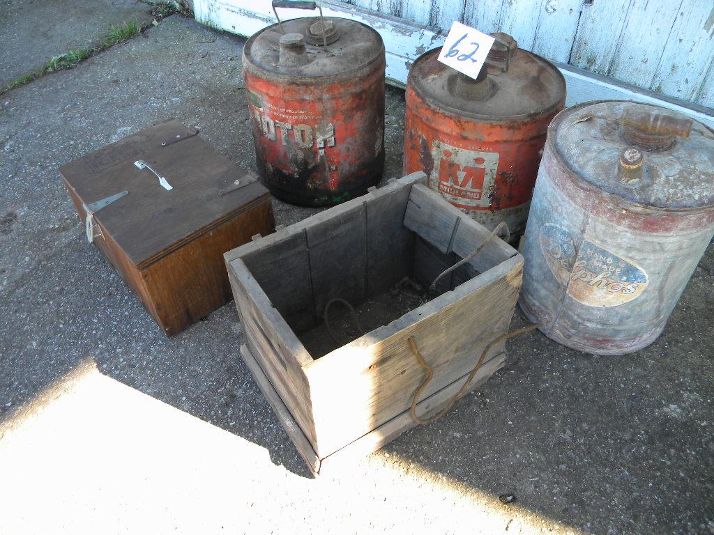 Old Galvanized Fuel Can; Farm Ogle 5 Gal Can; Midland Co-op 5 Gal. Can; Woo