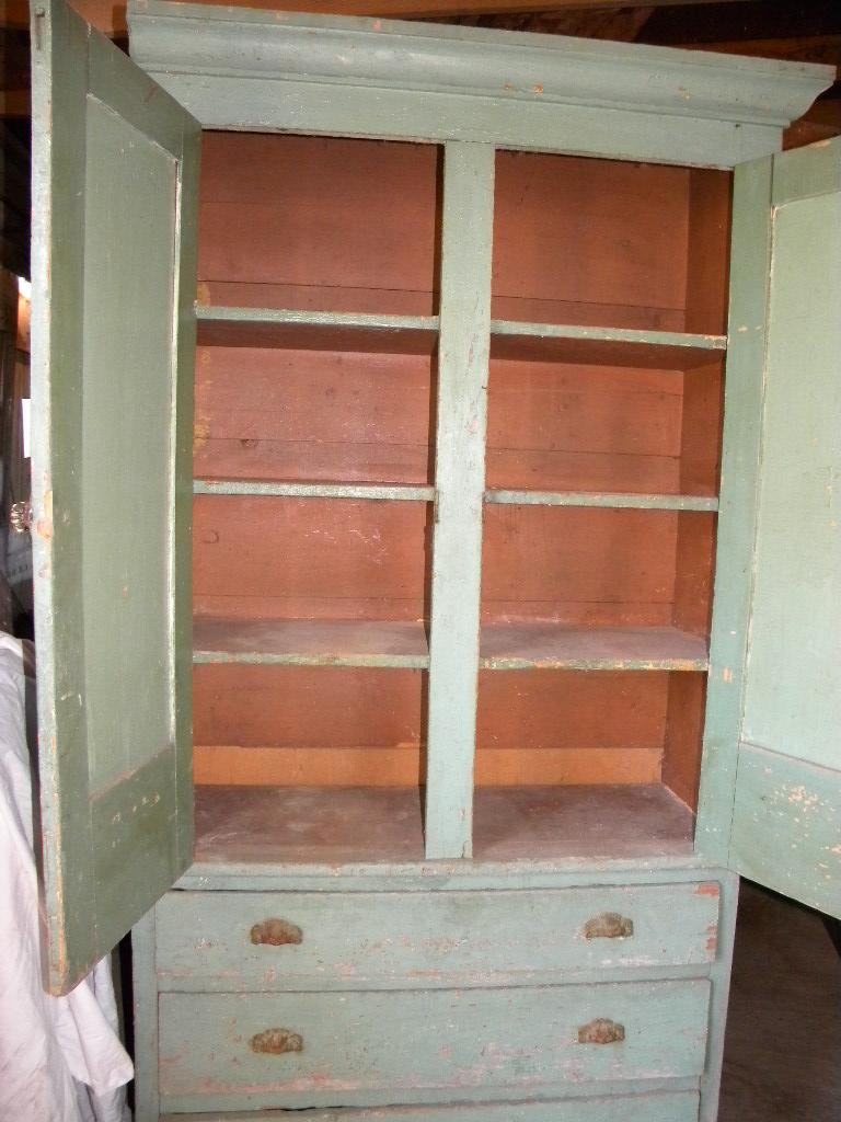 Old Kitchen Cupboard W/orig Hdw.; 2 Door, 3 Drawer, 81"h X 40" W X 15"d.