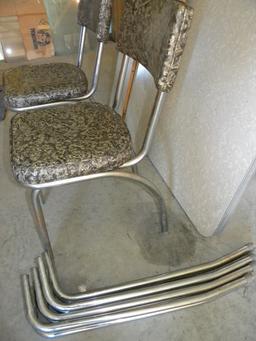 1950's Gray Ice Table W/2 Leaves, 2 Chairs.